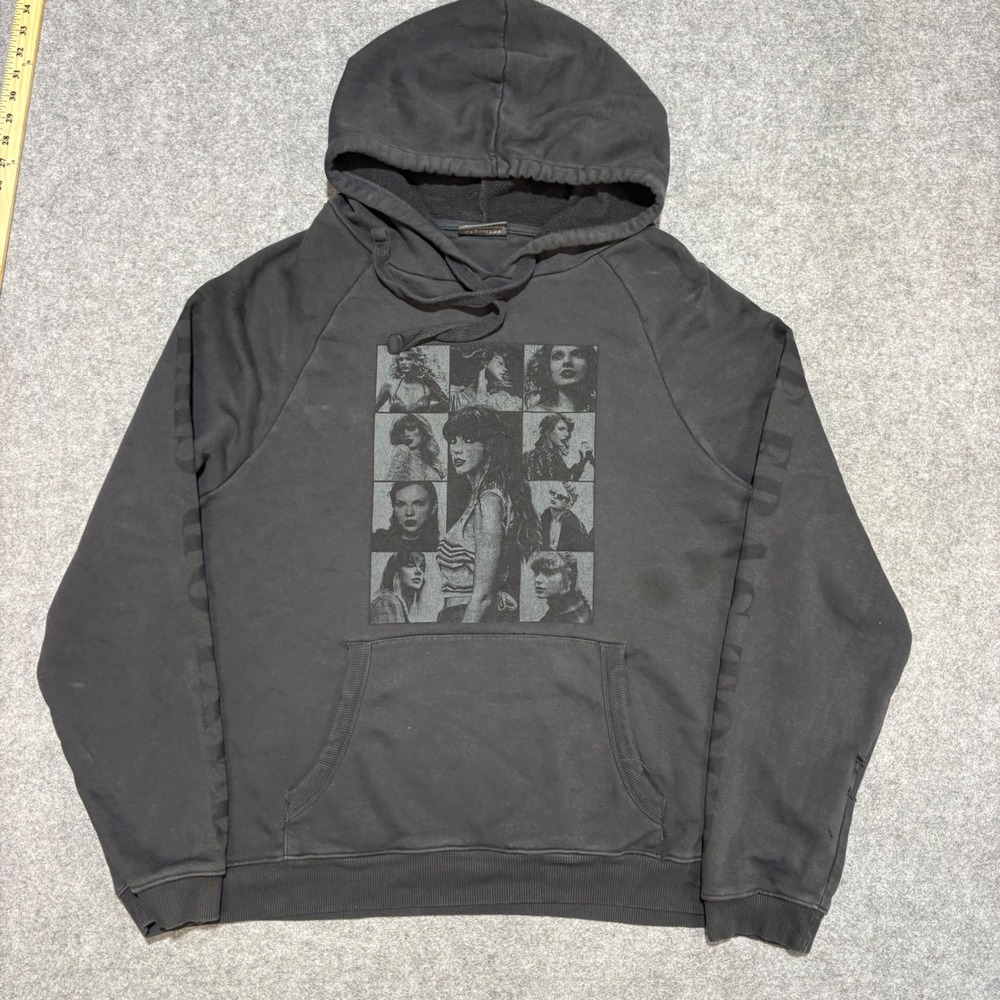 Taylor Swift The Eras Tour Hoodie Charcoal Black Concert Merch Size Large